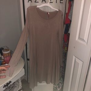 Beige long sleeve dress